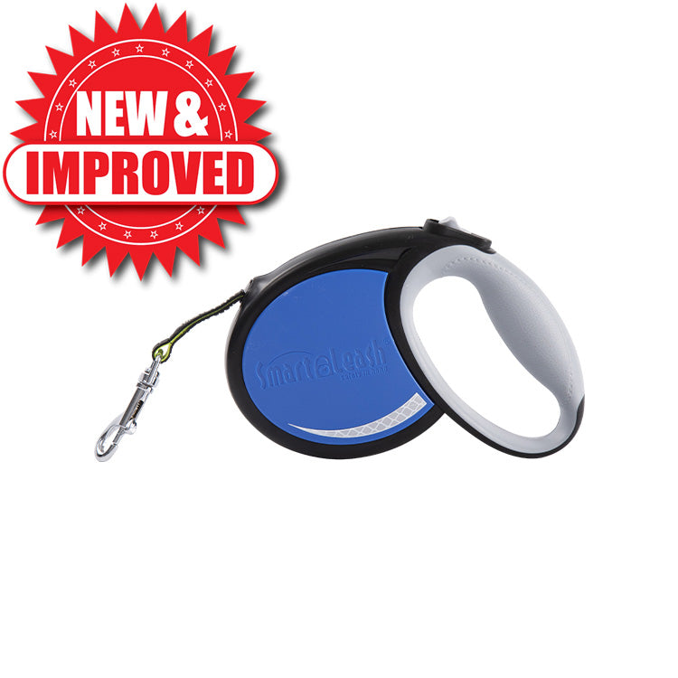 SmartLeash Auto-Lock Retractable Dog Leash, Blue, Small, up to 22-lbs