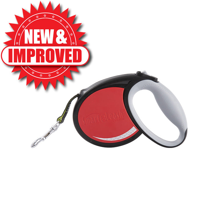 New&Improved Small Smart Leash Red on a white background